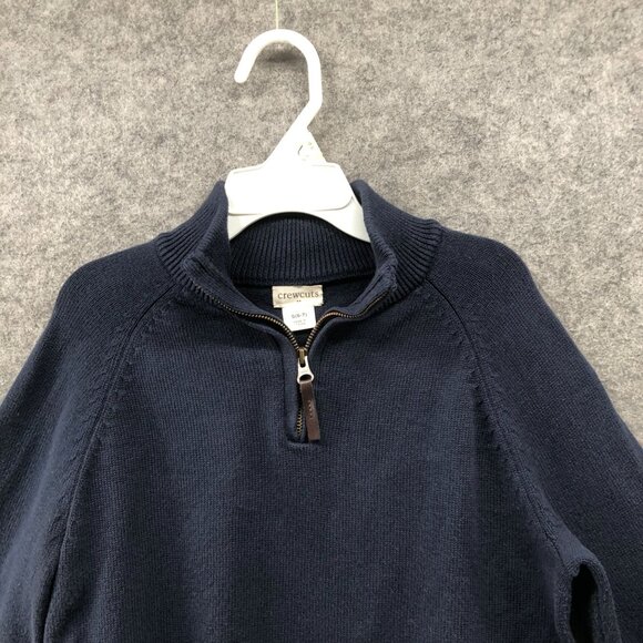 Crewcuts Boys 6-7 (S) Navy Blue 1/4 Zip Sweater Cotton Lightweight Pullover Knit - Picture 6 of 9
